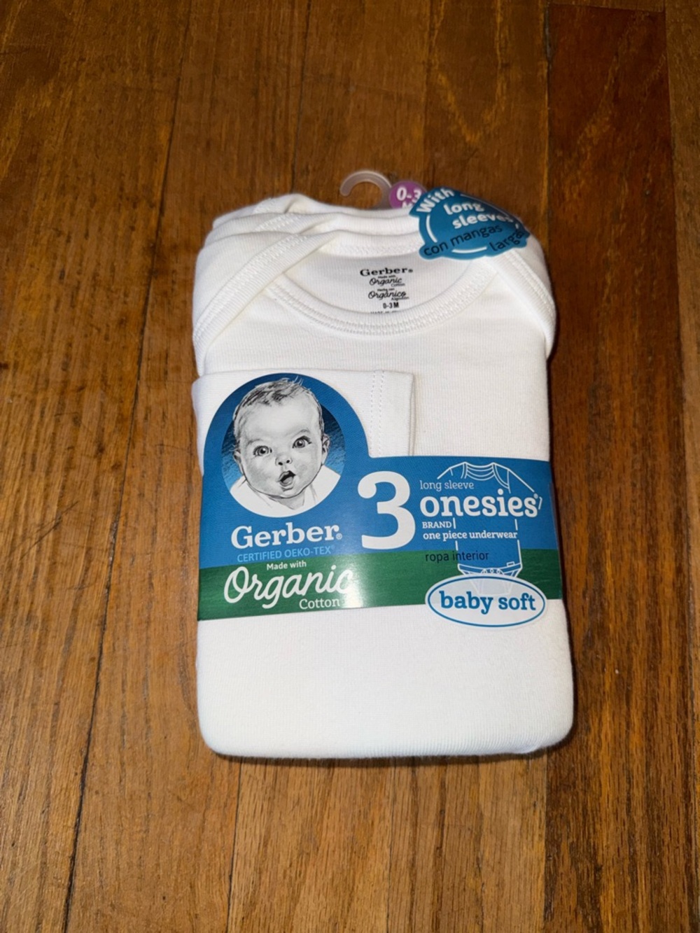 Gerber White Organic Baby Bodysuit Pack